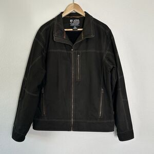 Kuhl Burr Jacket Mens Size Large Waxed Canvas Full Zip Outdoor Espresso